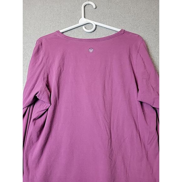 Life Is Good Classic Fit Cotton Purple LS V Neck Graphic Tee Shirt Women's Large - Picture 8 of 12